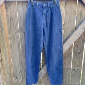 Vintage 80s Lee Riders Pin Stripe Ultra High Waisted y2K Wide Leg Jeans